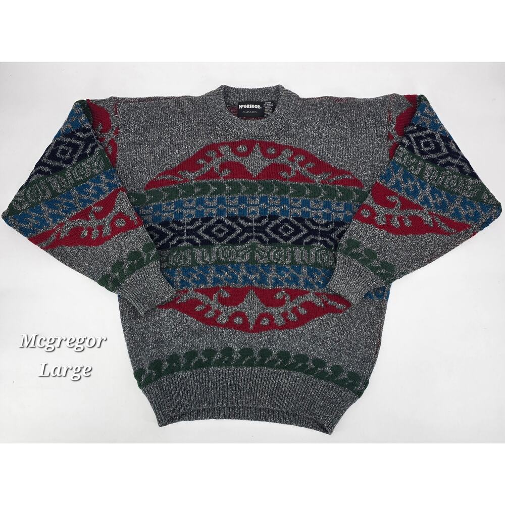 McGregor‎ Classics Vintage 80s Retro Tribal Abstract Sweater